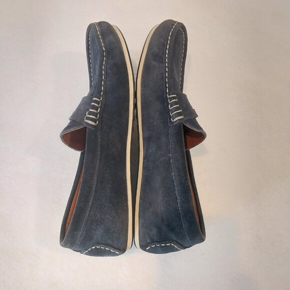Allen Edmonds Mens 10 Shoes Blue Suede Penny Loafer Driver Casual Preppy Slip On main image 5